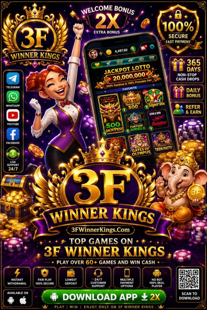 3F WINNER KING OFFICIAL APKD WONLOAD GET-500 FREE CASH | 3F WINNER KING APP 